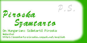 piroska szamtarto business card